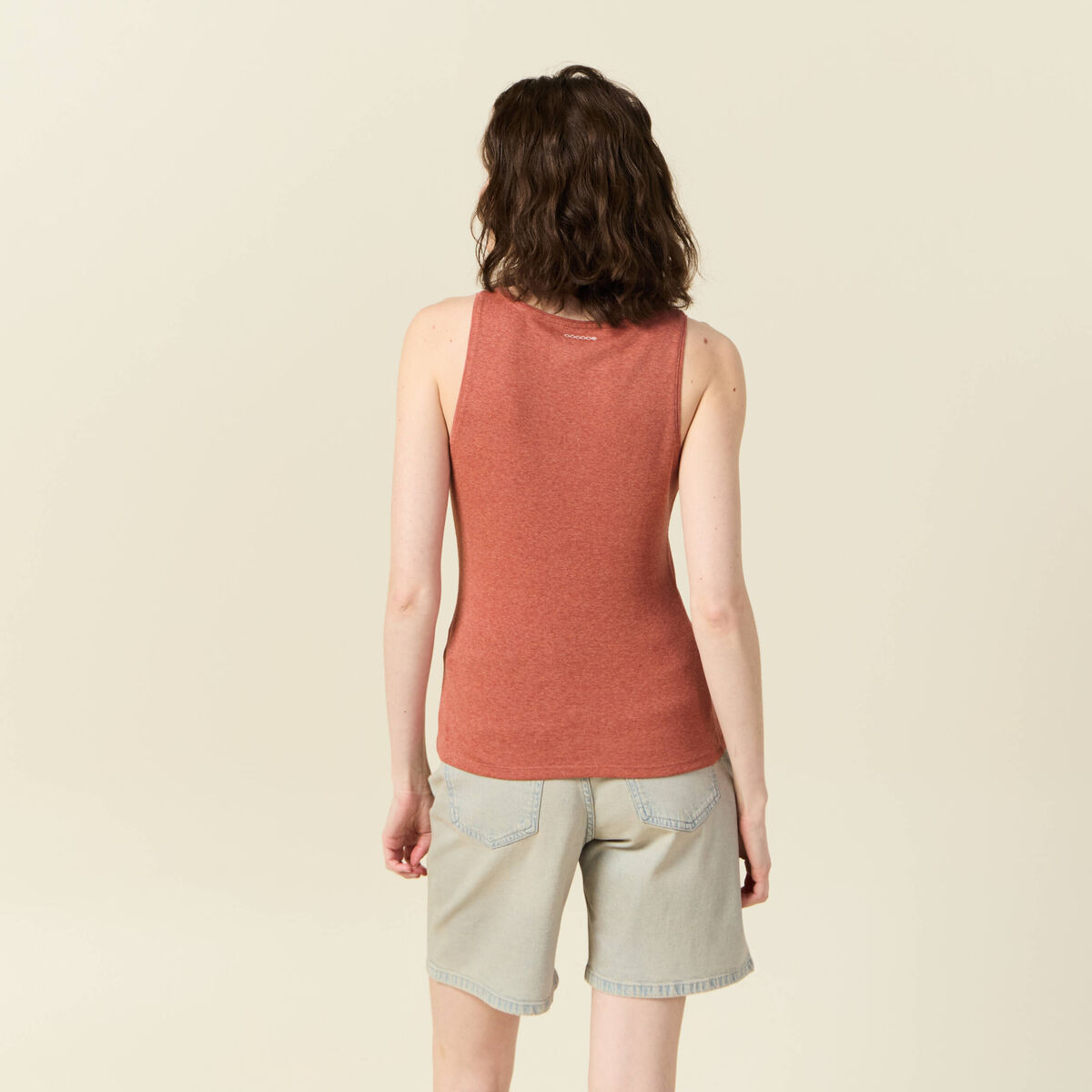 Débardeur femme uni col arrondi Instinct orange femme