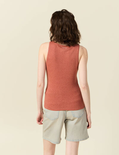 Débardeur femme uni col arrondi Instinct orange femme
