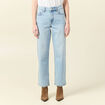 Jeans droit 7/8ème denim bleach femme
