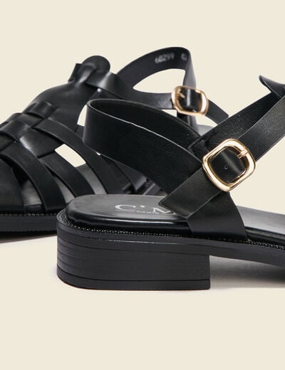 Sandales plates noir femme