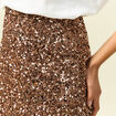 Jupe &agrave; sequins doubl&eacute;e vieux rose femme