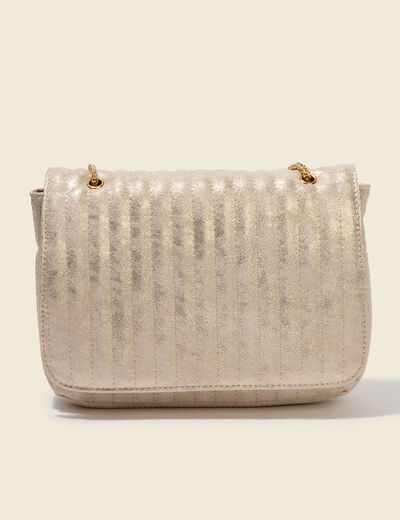 Sac bandouli&egrave;re avec doublure couleur or femme