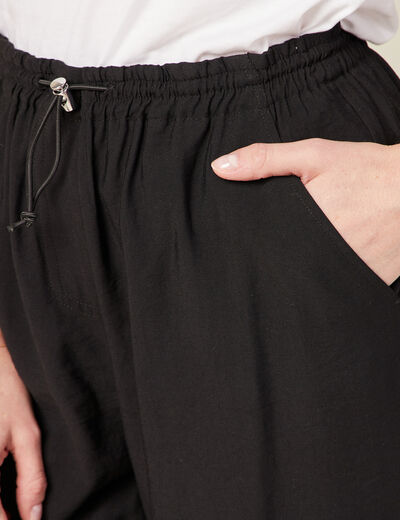 Pantalon cargo noir femme