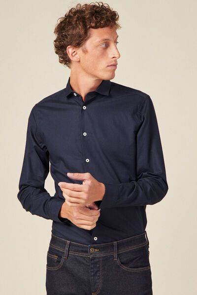 Chemise éco-responsable bleu marine homme