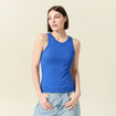 Débardeur 2 en 1 avec brassière intégrée bleu electrique femme