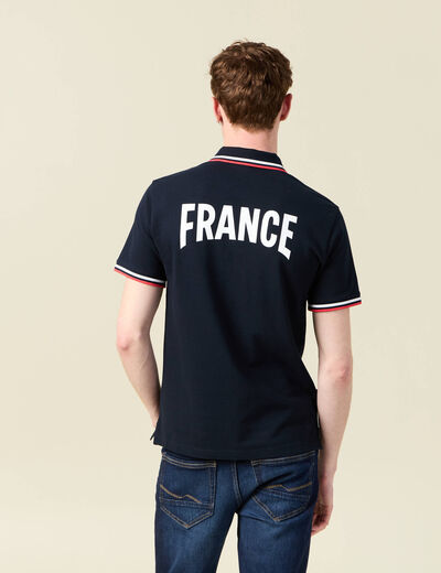Polo manches courtes bleu marine homme