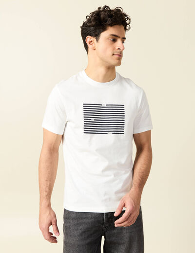 T-shirt manches courtes ecru homme