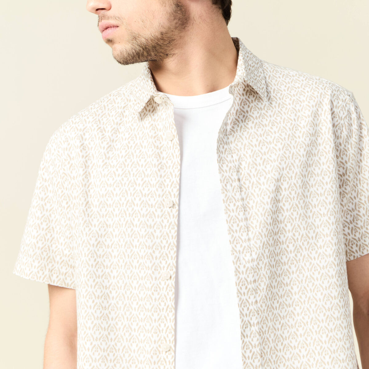 Chemise manches courtes blanc homme