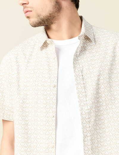 Chemise manches courtes blanc homme