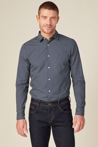 Chemise éco-responsable bleu marine homme