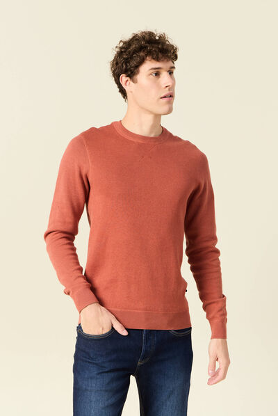 Pull manches longues rouge homme