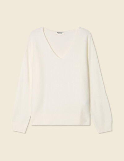 Pull manches longues ecru femme