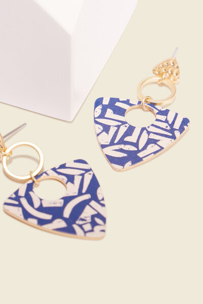 Boucles d'oreilles pendantes bleu electrique femme