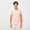 Polo cintr&eacute; en coton manches courtes rose poudr&eacute;e homme
