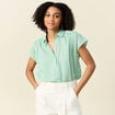 Blouse manches courtes vert clair femme