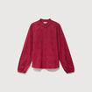Chemise ample en coton manches longues bordeaux femme