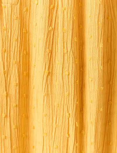 Robe longue évasée fluide jaune femme