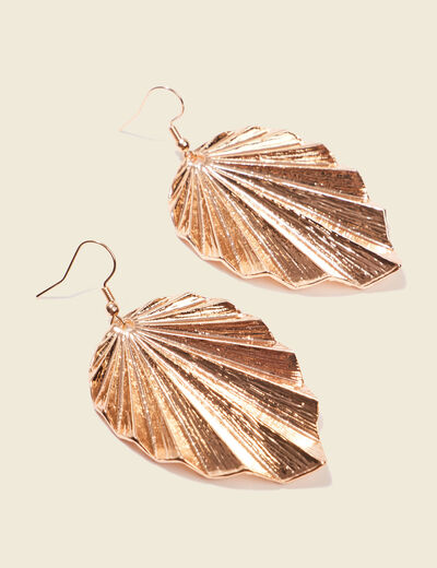Boucles d'oreilles pendantes couleur or femme