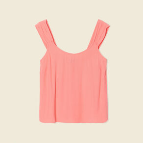 blouse bretelles larges rose corail femme Blouse bretelles larges rose corail femme