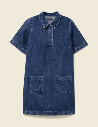 Robe jeans manches courtes denim stone femme
