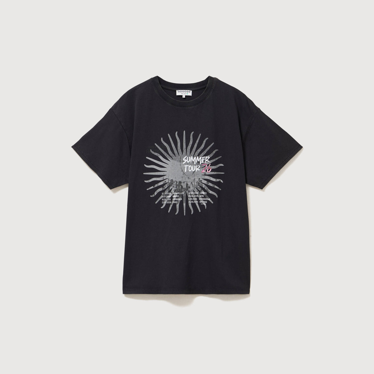 T-shirt oversize en coton noir femme