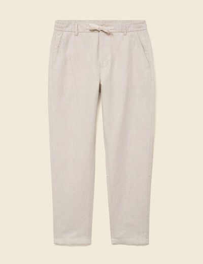 Chino coupe droite longueur 32 ecru homme