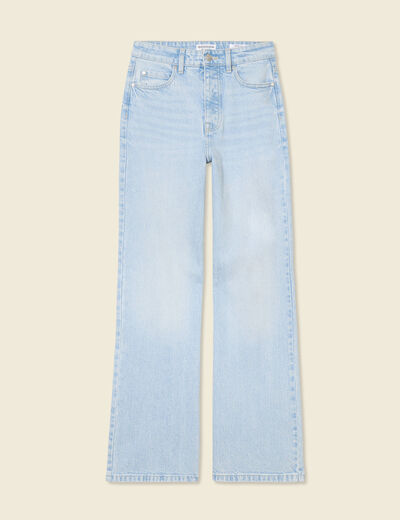 Jeans large éco-responsable denim bleach femme