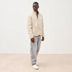Veste droite sherpa col montant sable homme