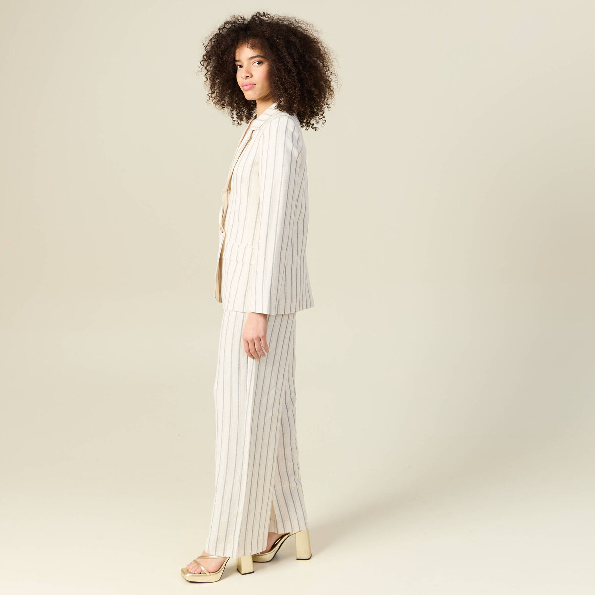 Veste blazer manches longues blanc femme