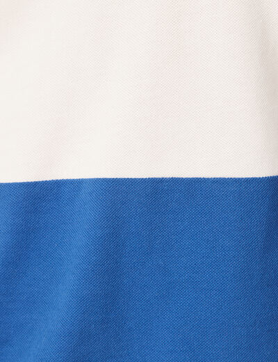 Polo manches courtes zippé bleu marine homme