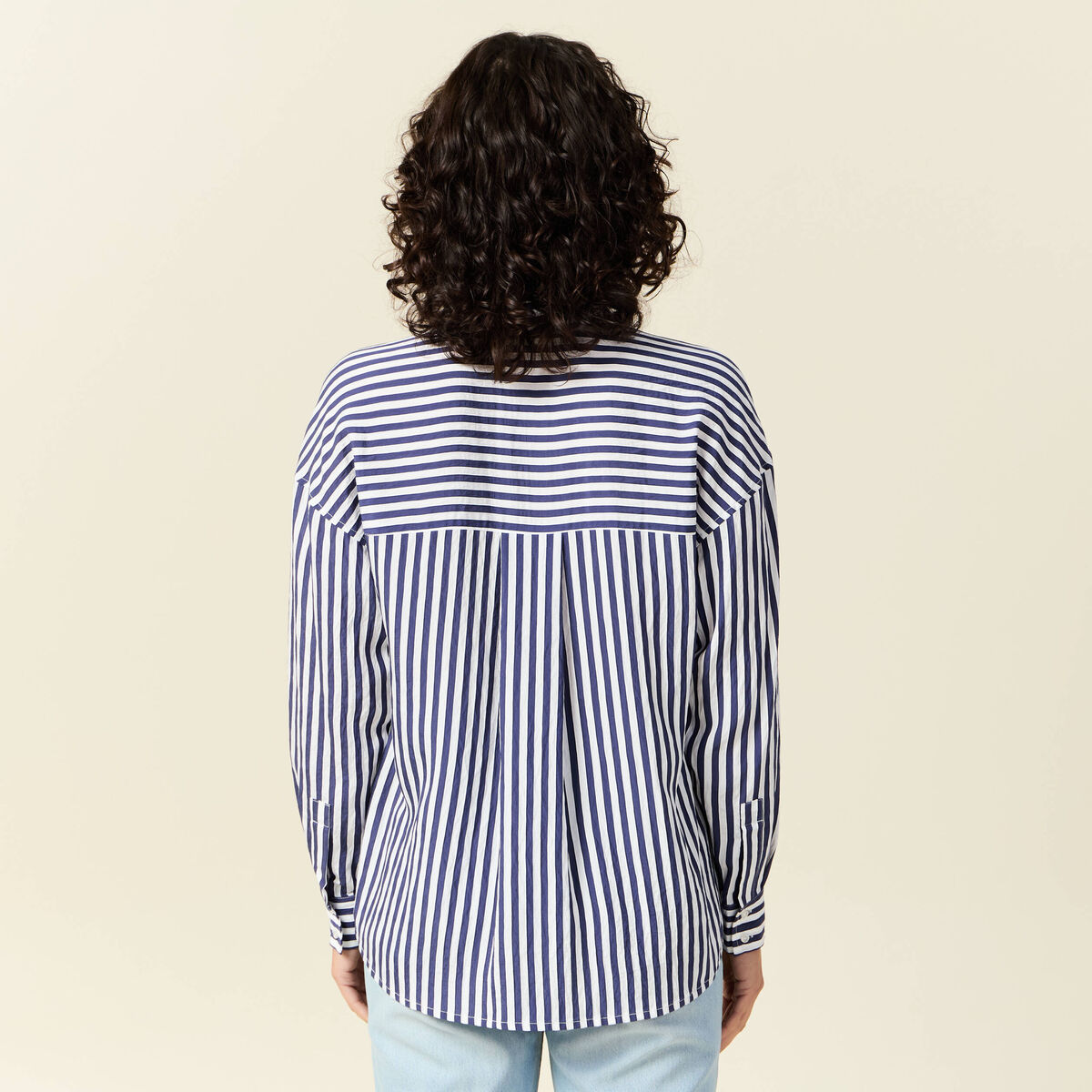 Chemise manches longues bleu ciel femme