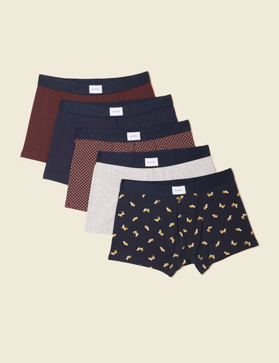 Lot 5 boxers bleu marine homme