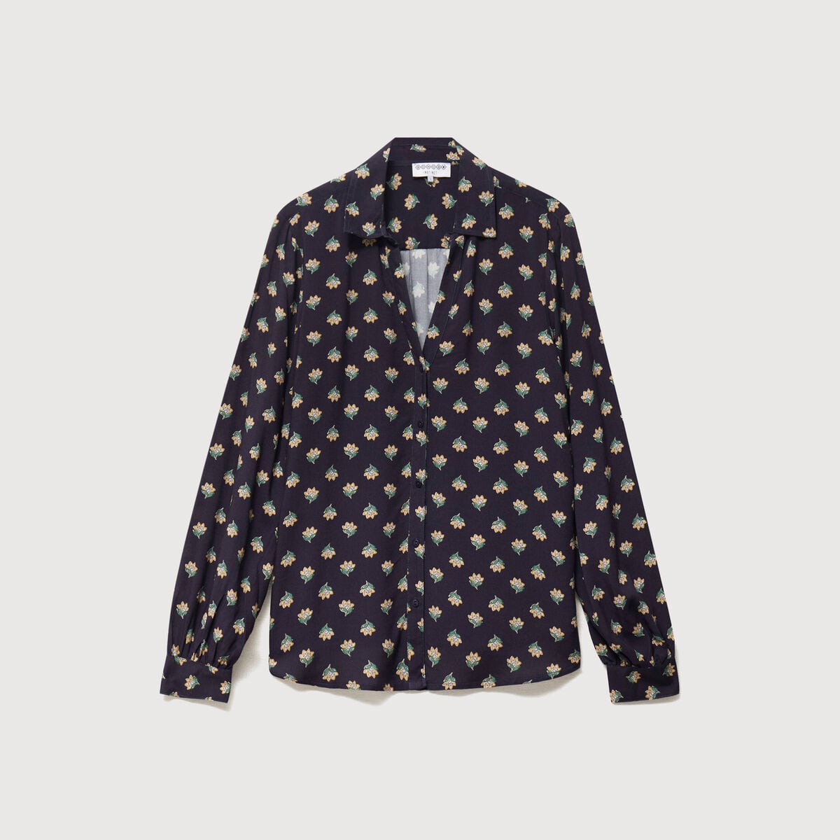 Blouse manches longues bleu marine femme
