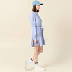 Robe patineuse courte manches longues bleu femme