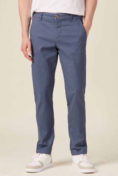 Pantalon slim Instinct chino bleu gris homme
