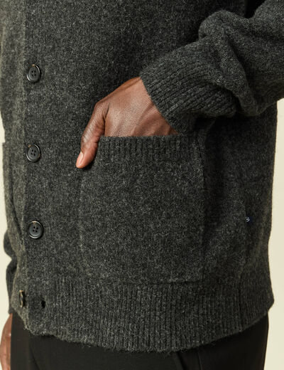 Gilet manches longues gris fonc&eacute; homme
