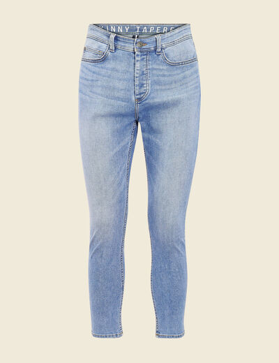Jeans tapered 5 poches denim used homme