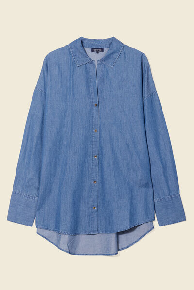 Chemise en jean denim stone femme