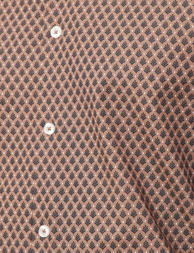 Chemise en coton manches longues marron homme