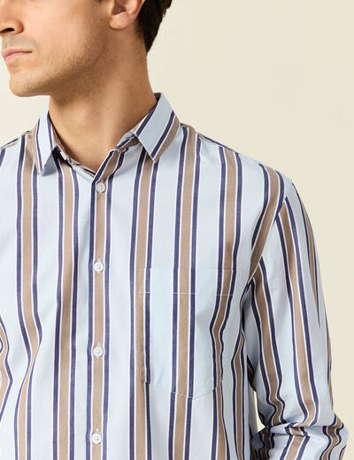Chemise manches longues bleu ciel homme