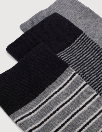 Lot de 3 paires chaussettes hautes noir homme