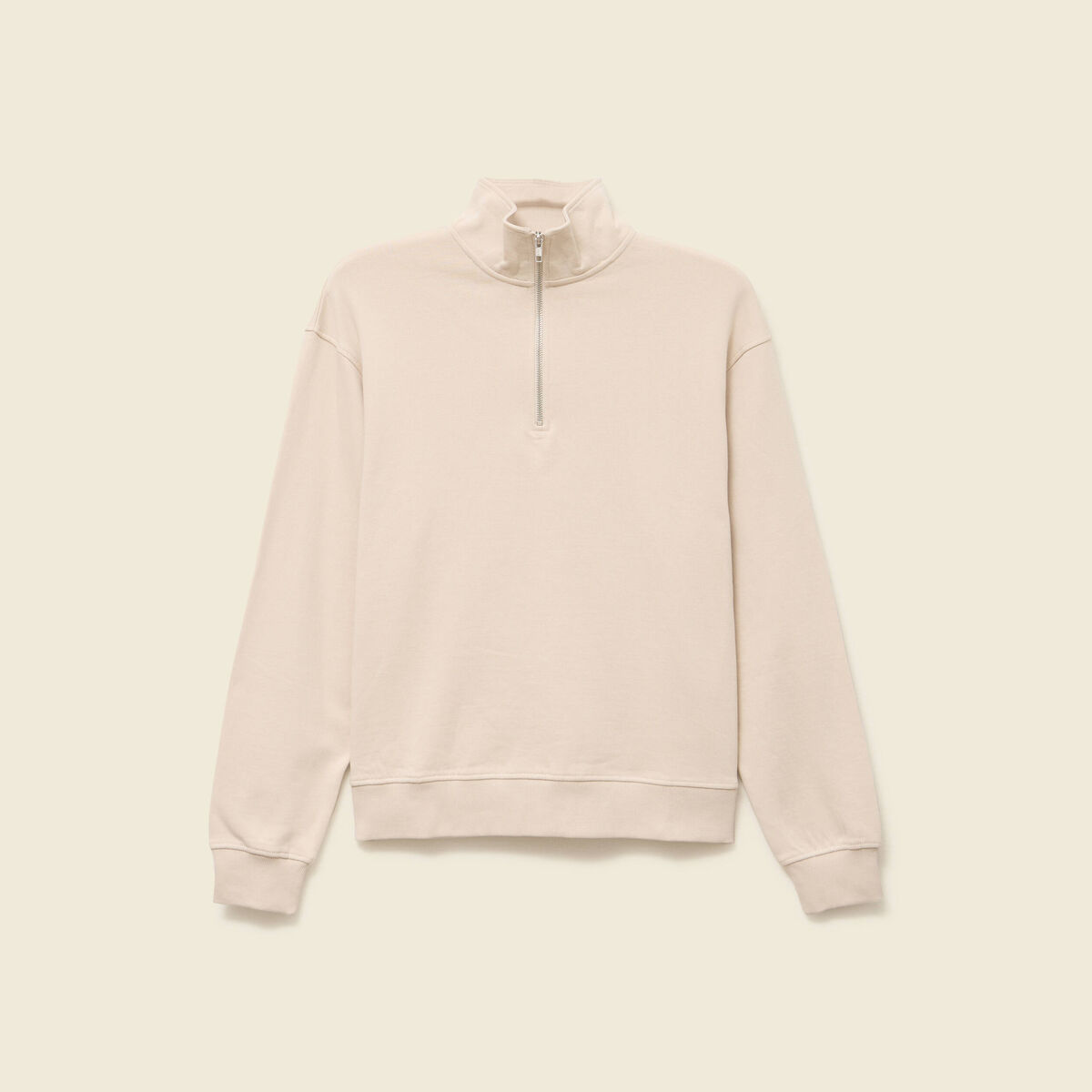 Sweat manches longues en coton sable homme