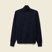 Pull fin col camionneur manches longues bleu marine homme