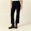 Pantalon bootcut cropped taille haute noir femme