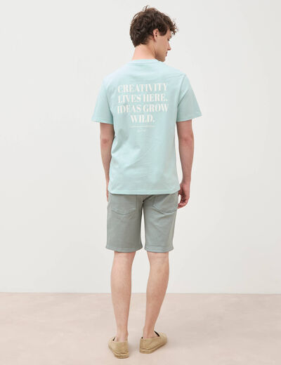T-shirt en coton bleu gris homme