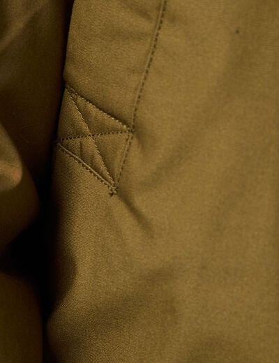 Parka droite à capuche camel homme
