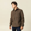 Surchemise boutonn&eacute;e marron fonc&eacute; homme