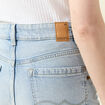 Jeans large taille haute denim bleach femme