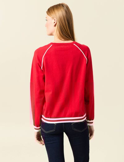 Pull manches longues rouge femme