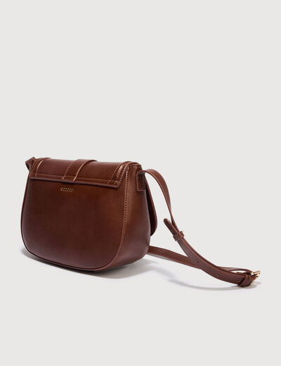 Sac bandouli&egrave;re avec doublure marron fonc&eacute; femme